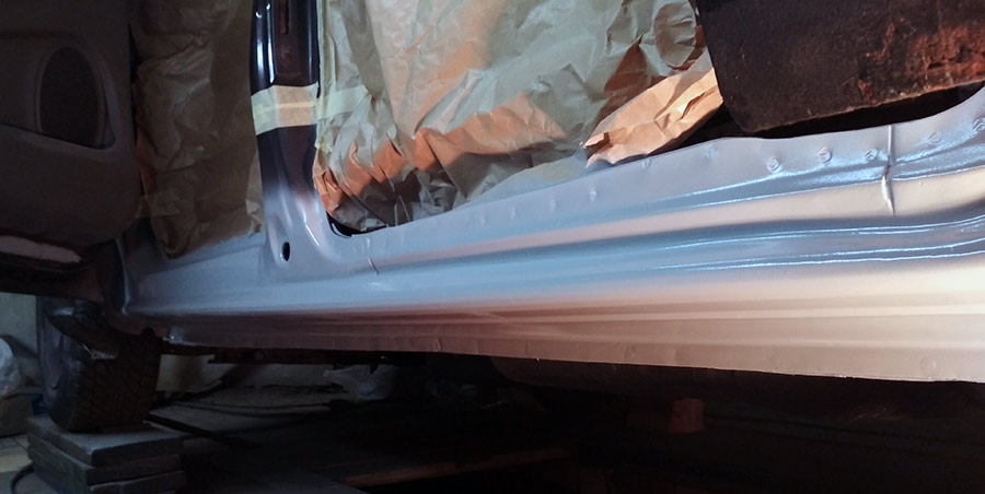 установка порогов Додж